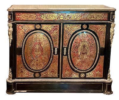 (П) Комод в стиле Буль (Boulle) двухстворчатый, XIX в.