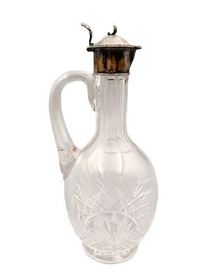 (П) Графин. Россия, Петербург, 1892-1908 гг. мастер Бобир Н.М. хрусталь, серебро 84 проба. в. 28 см