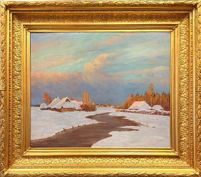 (П)* Ризниченко Федор Петрович (1865-1922) - Первый снег. 1890-1900-е гг. Холст, масло 66 х ...