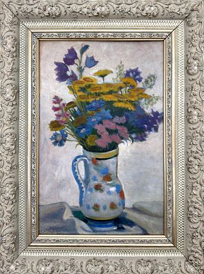 [Мир Искусства] Кругликова Елизавета Сергеевна (1865-1941) - Натюрморт с цветами. 1917 г. ...
