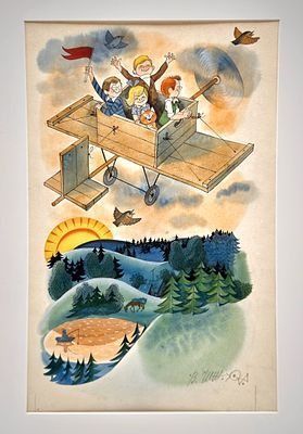 Чижиков Виктор Александрович (1935-2020)Самолет. Из твоих любимых книг.