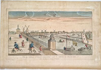 (П) Поль Андре Бассе (1785 - 1819) Вид на ветряные мельницы в Амстердаме. 1700 - 1799 гг.