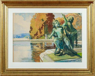 (М) Бенуа Александр Николаевич (1870-1960) - Путти с зеркалом. Статуя Водного Партера в ...