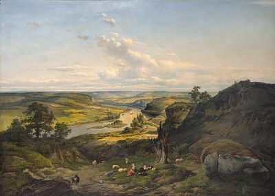 (П) Жан-Батист де Йонге (1785 — 1844) - Европейский пейзаж. первая четверть XIX в. Доска, масло ...