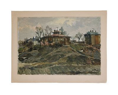(П) Фролов Сергей Кузьмич (1924-1998) - Стрельна. 1956 г. Картон, масло. 23 х 32 см Фролов ...