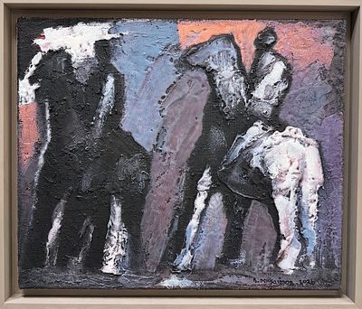 (П) Михайлов Вячеслав Саввич (1945 г.р.) - Всадники. 2026 г. Холст, левкас, акрил. 50 х 60 см ...