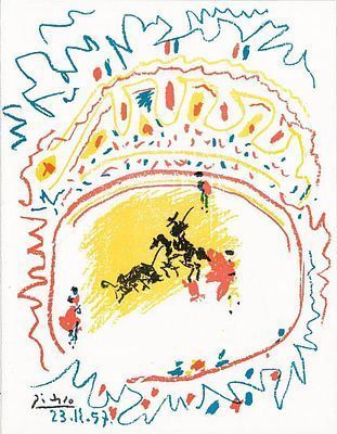 (П) Пабло Пикассо (1881-1973) Тореадор (LA PETITE CORRIDA). 1957 г. Бумага, литография. 30 х 23 см