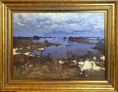 (М) *Колесников Степан Федорович (1879-1955) - Разлив. 1910-е - 1920-е гг. Холст, масло. 48,5 х ...