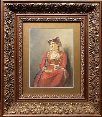 (М) Верещагин Василий Петрович (1835-1909) - Итальянка. Вторая пол. XIX в Бумага, акварель 31,3 ...