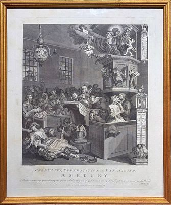 (М) Хогарт Уильям (1697-1764) - Доверие, предубеждения и фанатизм. 1798 г. Бумага, гравюра.