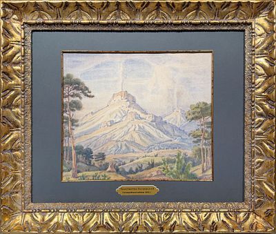 (М) Богаевский Константин Федорович (1872-1943) Киммерия. Крым. Фантастический пейзаж. 1942 г. Бумага, акварель. 33,8 х 40 см