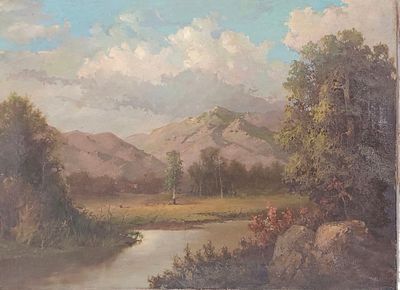 (П) [Приписывается] Мещерский Арсений Иванович (1834 - 1902) - Пейзаж у подножия скал. Вторая ...