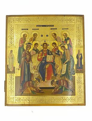 (П) Икона "Седмица". 1837 г. Дерево, темпера, золочение 31 х 36 см