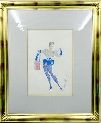 (П) Эрте (Тыртов Роман Петрович) (1892–1990) - Эскиз костюма. Середина XX в. Бумага, гуашь, ...