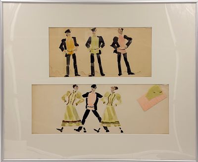 (П) Бруни Татьяна Георгиевна (1902—2001) - Эскиз костюмов. 1960-е годы. Бумага, смешанная ...