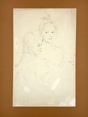(П) Серов Валентин Александрович (1865 - 1911) Портрет дочерей Боткина (1900 г.). 1920-е гг.