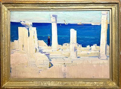 (М) Аникеев Михаил Корнеевич (1925-2011) - Херсонес. 1959 г. Картон, масло. 50 х 70 см НА ...