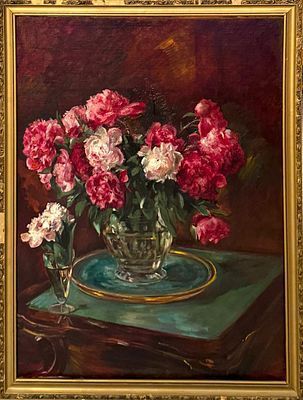 (М)* Мешкова-Яковлева Екатерина Васильевна (1898-1964) - Натюрморт с пионами. 1940-е - 1950-е ...