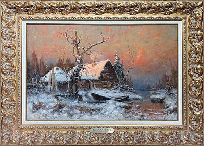 *Суходольский Пётр Александрович (1835-1903) - Берег Финского залива. На закате. 1891 г.
 Холст, ...