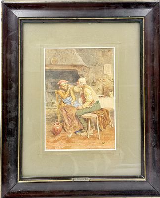 (П) Коломбо Виргилио (Colombo Virgilio; 1884–1927) - Жанровая сцена. Конец XIX - Начало XX вв. ...