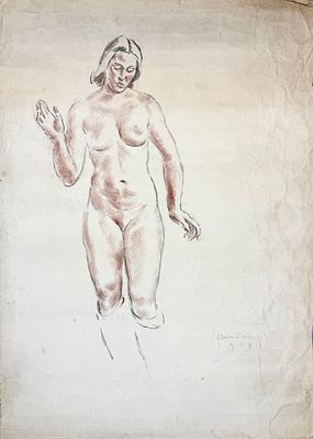 (П) [Без резерва] Неизвестный художник Обнаженная. 1918 г.