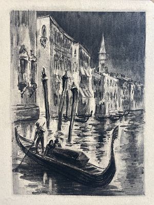 [Круг Лебедева] Клементьева Ксения Александровна (1896-1984) - Венеция Бумага, тушь, белила, 21 ...