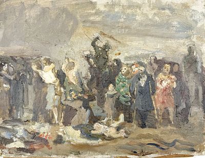 (П) Вольштейн Лев Израилевич (1908–1984) - Подготовительный эскиз к картине "Мученики Гетто". ...