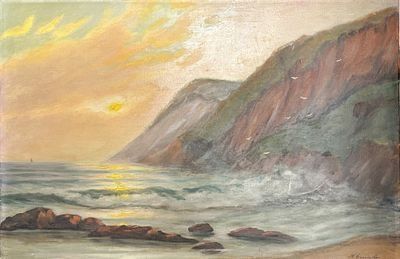 (П) Евреинов Николай Николаевич (1886 - 1948)Закат на берегу. 1910-1940-е гг.
