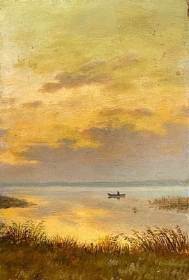 (П) [Приписывается] Дубовской Николай Никанорович (1859 - 1918)Лодка на закате. 1903 г.