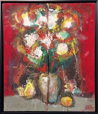 (П) Лукка Валерий Николаевич (1945 г.р.) Букет. 2016 г. Холст, смешанная техника. 60 х 50 см