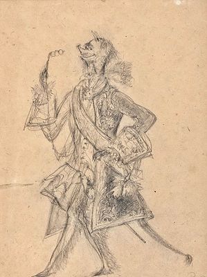 [Мир Искусства] Милашевский Владимир Алексеевич (1893-1976) - Карикатура на графа Аракчеева. ...