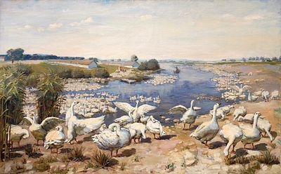 (П) Третьяков Алексей Ильич (1914 - 1965) - Птицеферма совхоза «Кубань», 1955 г. Холст, масло. ...