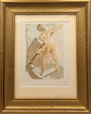 (П) Дали Сальвадор (1904-1989) - Харон и переправа через Ахерон. Из иллюстраций к «Божественной ...