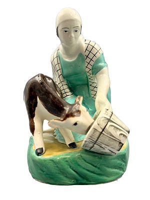 (П) Скульптура "Телятница". Конаковский фаянсовый завод им. М.И. Калинина (Конаково), автор М. ...