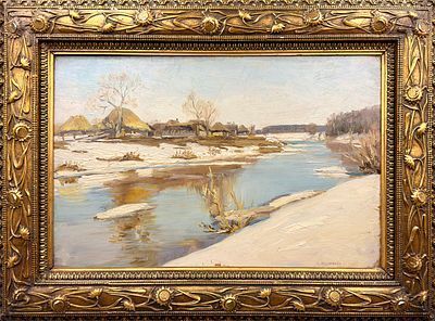 (П) Аладжалов Мануил (Манук) Христофорович (1862-1934) - Весна. 1890 г. Картон, масло 36 х 54 ...