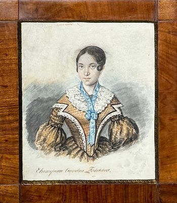 (М) Неизвестный художник - Портрет Екатерины Осиповны Печковской. 1840 г. Бумага, акварель. В ...