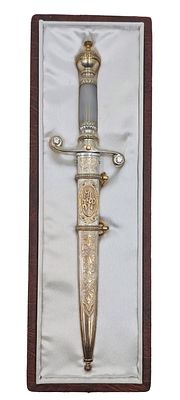 (П)* Кортик "Аркадий Вайсман". Мастерская ЛиК. 2009 г. Сталь, серебро 925 пробы, золото, агат, ...