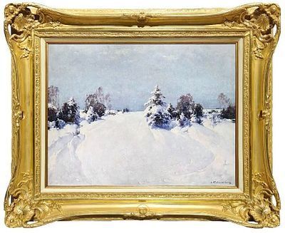 (М) Колесников Степан Федорович (1879-1955) - Зимний пейзаж. Вторая четверть ХХ в. Холст, масло ...