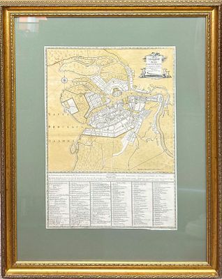 (П)* План Санкт-Петербурга, 1781 г. Гравюра на меди. Раскрашена от руки акварелью. 30 x 45 см, ...