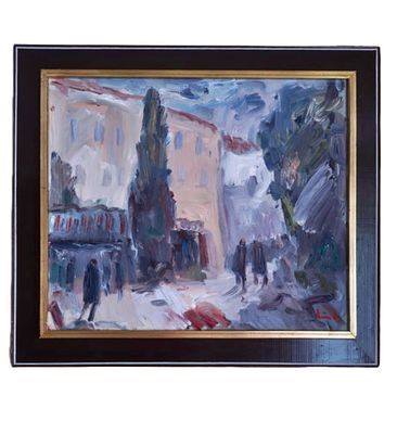 (П)* Эрик Ло Охлквист (1914 - 2004) - Кипарисы. 1960-е гг. Холст, масло. 61 х 50 см Эрик ...