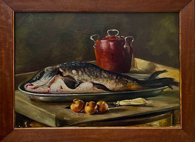 (М)* Яковлев Василий Николаевич (1893 — 1953) - Натюрморт с рыбами. Серия "Рыбы Баренцева ...