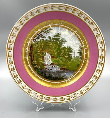 (П) Тарелка «Вид каскада города Павловска». ИФЗ, 1801 - 1825 гг.