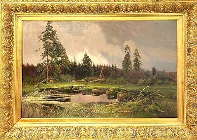 (П) Вучичевич-Сибирский Владимир Дмитриевич (1869–1919) - Пейзаж с болотом. Конец XIX - нач XX ...
