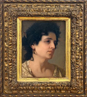 (М) Риццони Александр Антонович (1836-1902) - Женский портрет. 1898 г. Холст, масло. 32,7 х ...