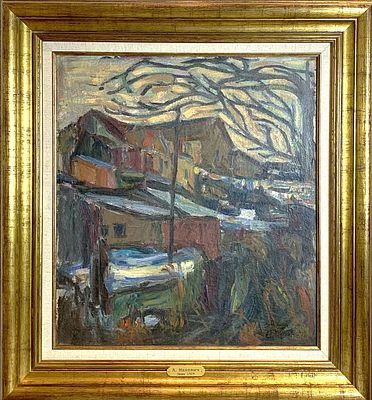 (М) *Маневич Абрам Аншелович (1881-1942) - Зима во дворе. 1929-1932 гг. Холст, масло. 58,5 х ...