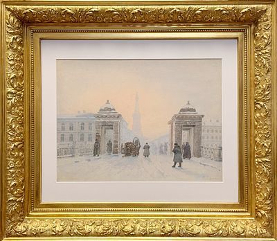 (П)* Гефтлер Карл Эдуардович (1853-1918) - Вид Петербурга. Конец XIX - Начало ХХ в. Бумага, ...