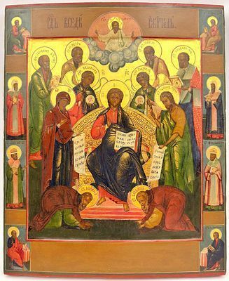(П) Большой размер. Икона. Спас на троне. Ярославская школа. Первая половина XIX в.
