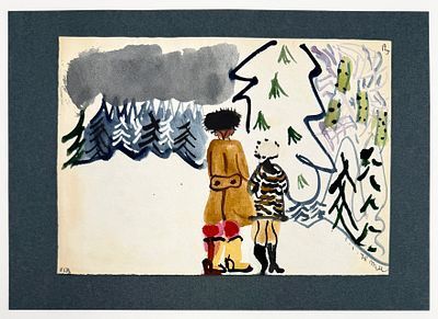 (М) Маврина Татьяна Алексеевна (1900-1996) Новогодняя прогулка в лесу. 1978 г.