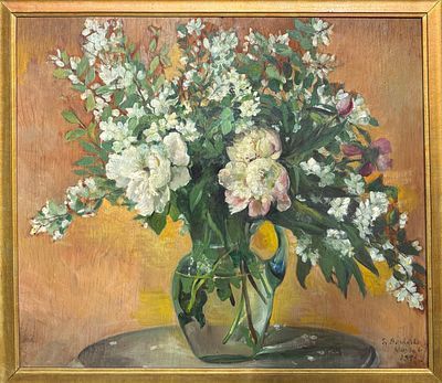 (М) Мешкова-Яковлева Екатерина Васильевна (1898-1964) - Натюрморт. 1954 г. 57,5 х 67,2 см ...