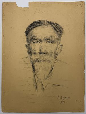 (М) Верейский Георгий Семенович (1886-1962) - Портрет Н. И. Романова. 1943 г. Бумага, ...